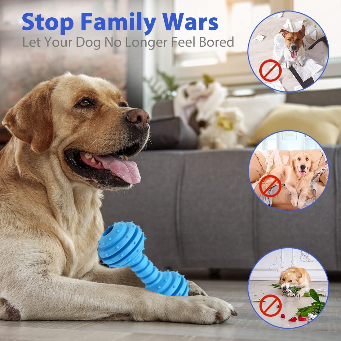 Furry Finds Bell Pet Dumbbell – Chew, Shake & Play Toy