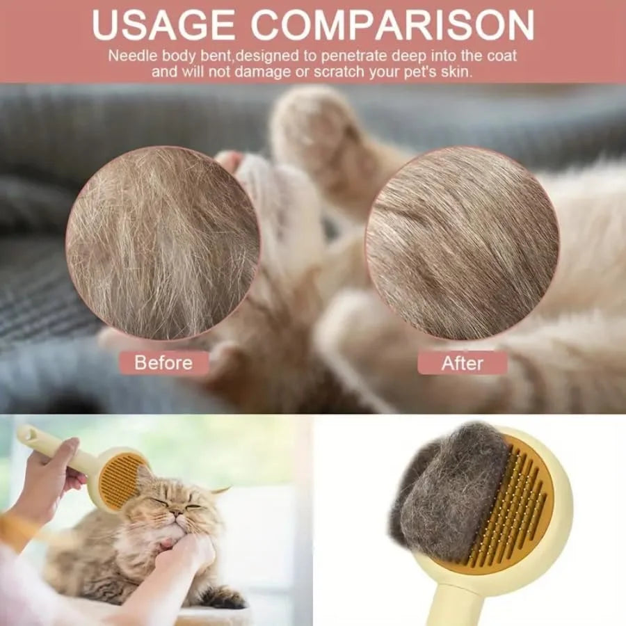 Fancy Auto Slicker Comb – Grooming Brush for Dogs & Cats